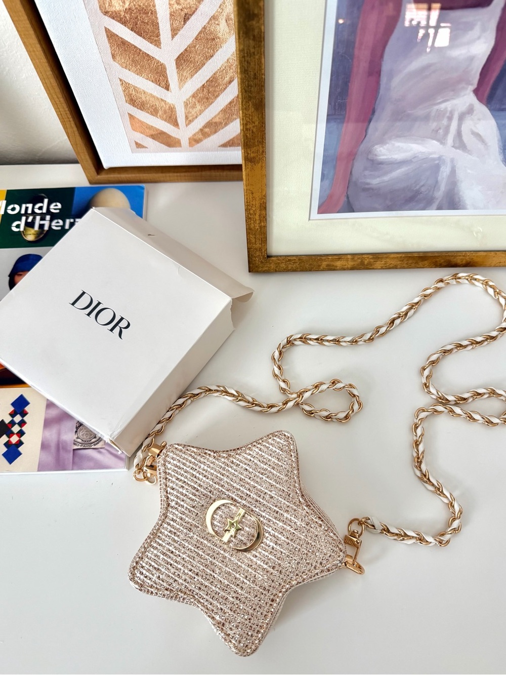 Christian Dior Novelty Beauty Sparkling Star Bag with Chain